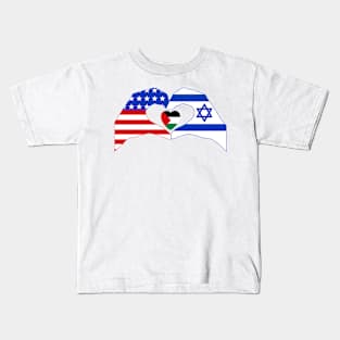 We Heart USA & Israel & Palestine Patriot Series Kids T-Shirt